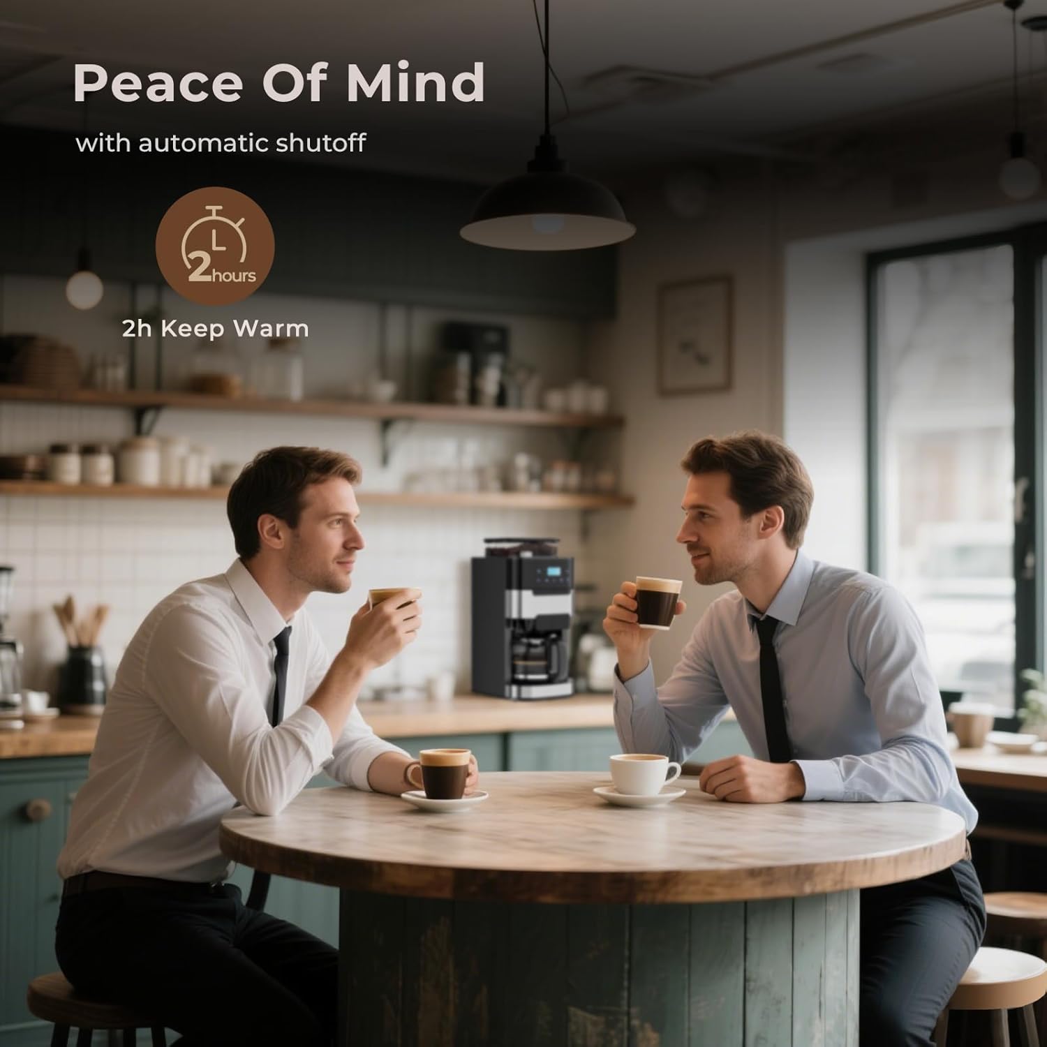 Grind & Brew Drip Coffee Maker, 10-Cup Coffee Machine with Grinder Built In, Programmable with Brew Strength, Permanent Filter, Glass Carafe, 50oz Water Reservoir, Ideal for Home/Office, Black