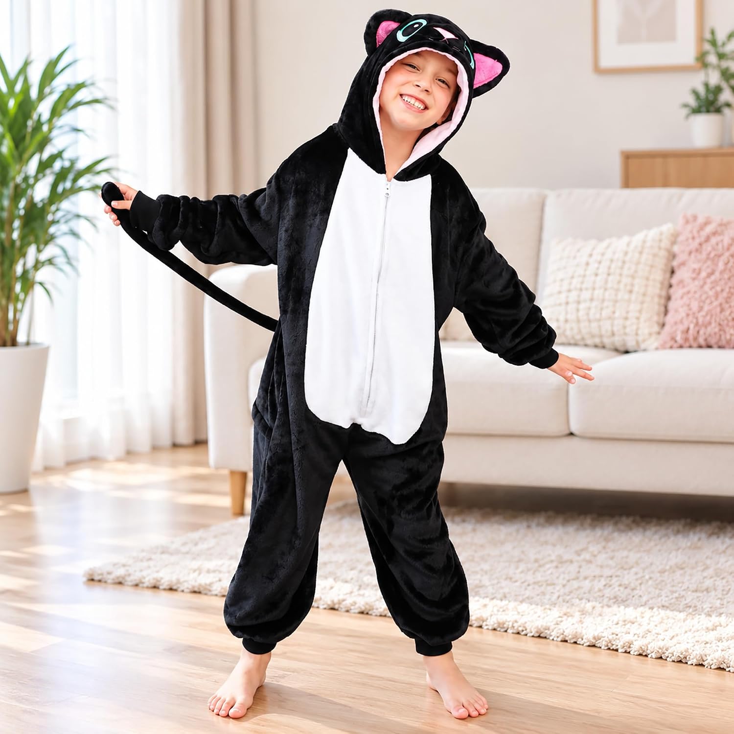 Kids Animal Onesie Pajamas Plush Hooded Costume Collection.
