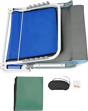 Adjustable Bed Backrest Support with Armrest,Foldable Sit-up Backrest for Neck Head Lumbar Support Bed Chair, 20-75Five-Gear Adjustable,Portable Folding Backrest (Blue+Grey)