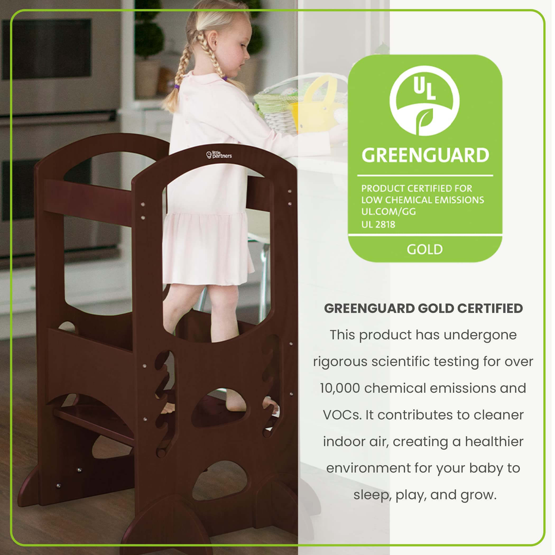 Little Partners Kids Learning Tower Child Kitchen Stool Helper Adjustable Height Step Stool