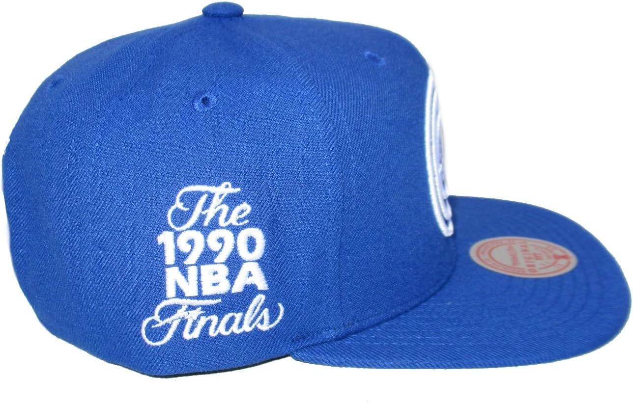 Mitchell & Ness Detroit Pistons The 1990 NBA Finals Snapback Adjustable Hat Cap - Blue