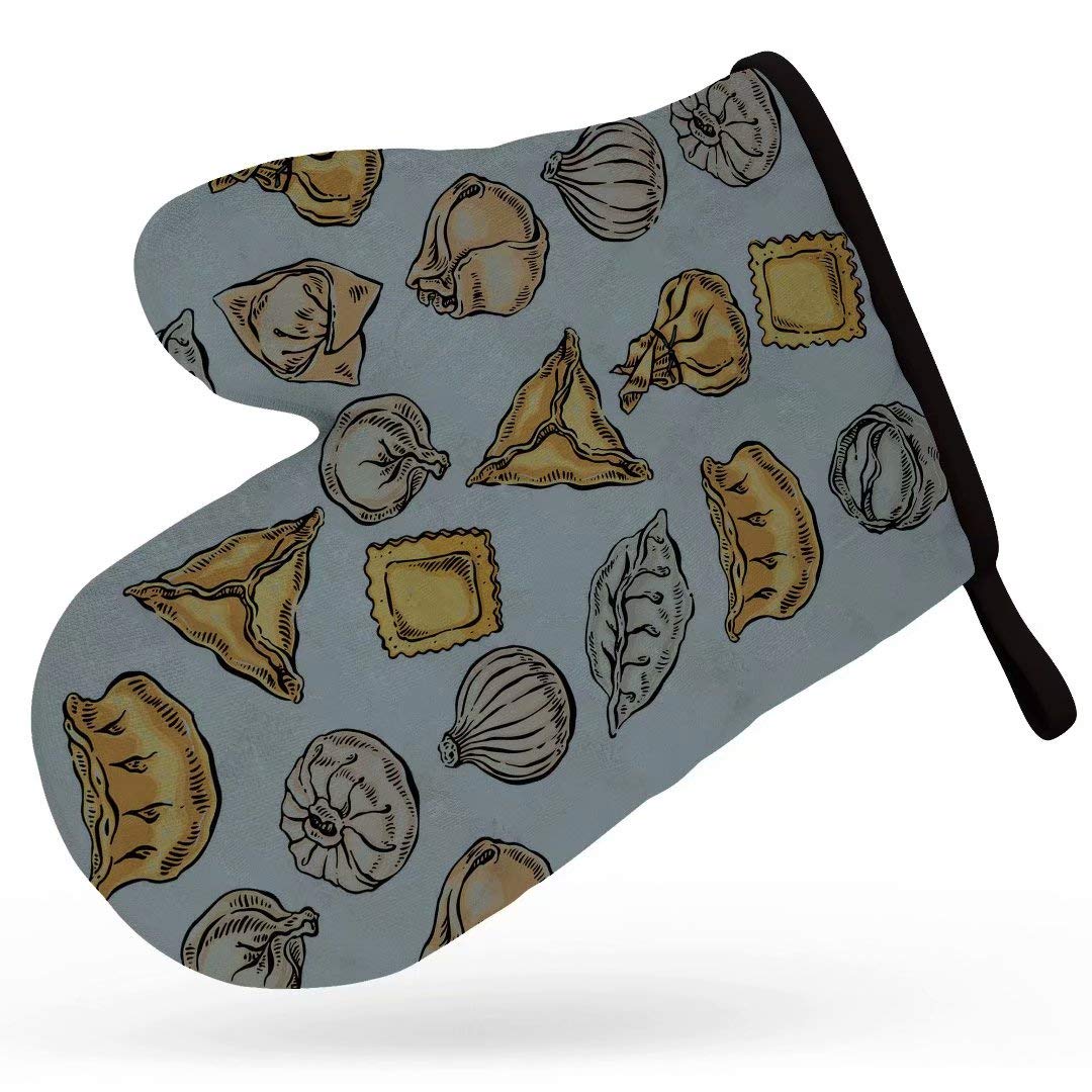 AAROENLYS Manopla de horno divertida que lo comerás y te gustará. Guante de cocina 100% algodón, resistente al calor, 480 grados, agarre texturizado antideslizante para hornear, cocinar y barbacoa