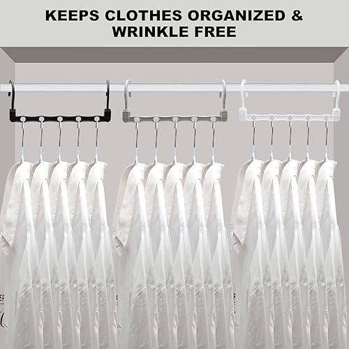 Miniatura 6 de Organizadores de armario y almacenamiento, paquete de 12 ganchos resistentes para ropa pesada, ganchos mejorados para ahorrar espacio, organización