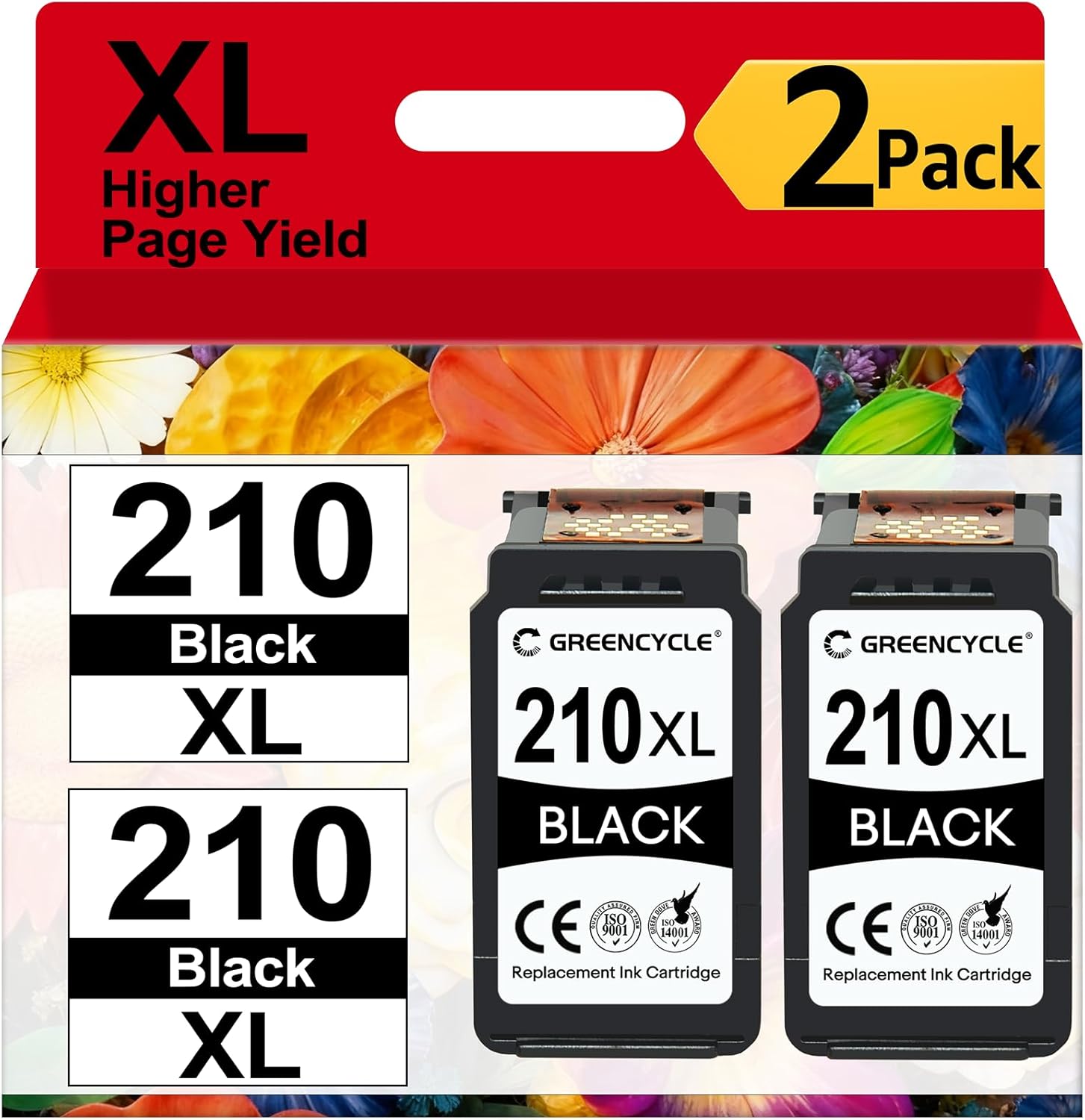 210XL 211XL Combo Pack Ink Cartridges Replacement for Canon 211XL Color 210XL Black Ink Cartridge Work for PIXMA MX410 IP2700 IP2702 MP230 MP240 MP250 MP495 MX340 Printer(1 Black,1 Color)