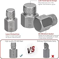 Vista 3 de Juego de 13 extractores de tornillos, cabeza hexagonal multi-estriada de fácil extracción, kit extractor de pernos para tornillos Allen dañados