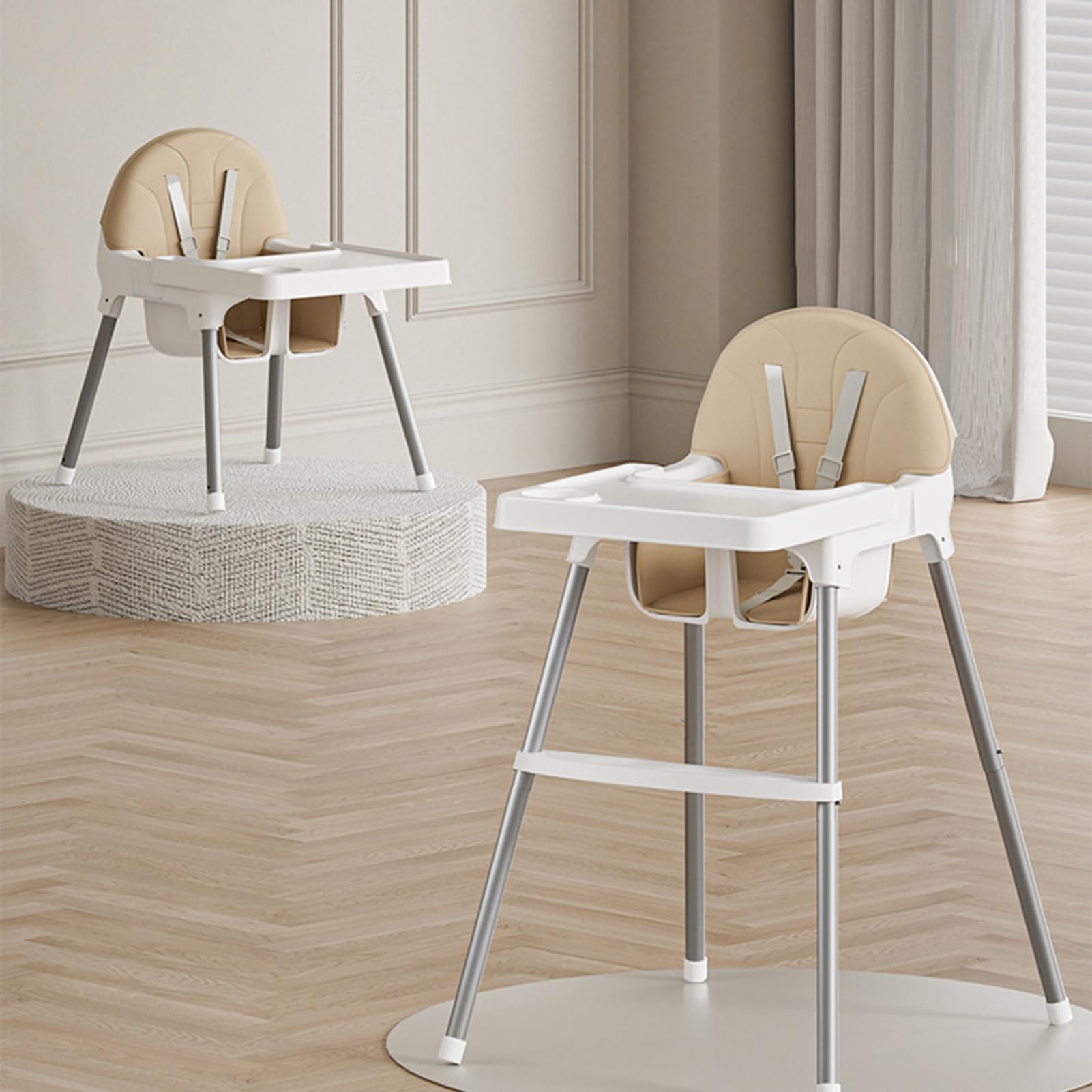 Seggiolone per bambini, sgabello alto regolabile, sedia per pappa, imbracatura di sicurezza e design pieghevole, ragazzi e ragazze, cucina di casa, sala da pranzo, ristorante, pasti in famiglia, posti