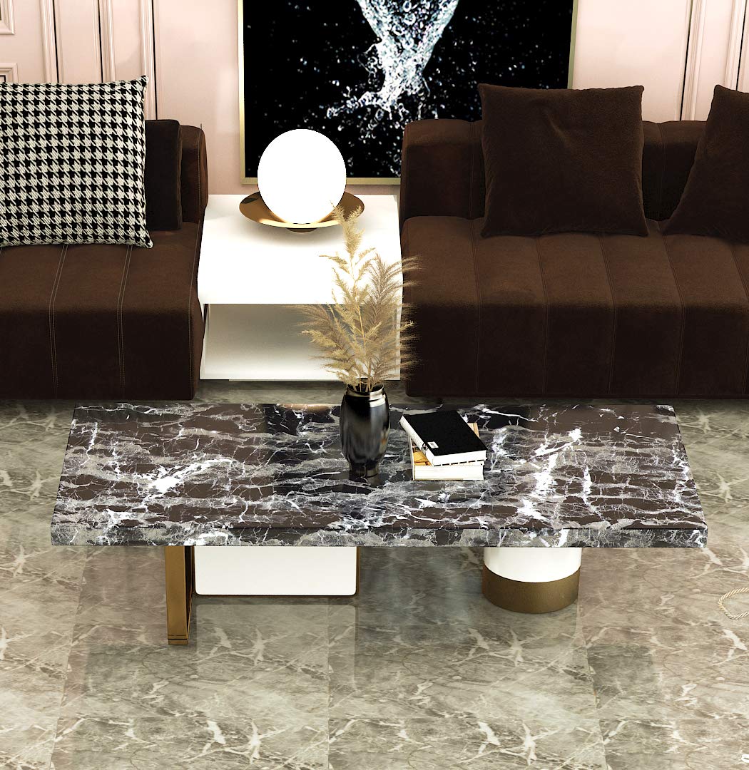Black Marble Contact Paper for Countertops Waterproof Marble Wallpaper Peel and Stick