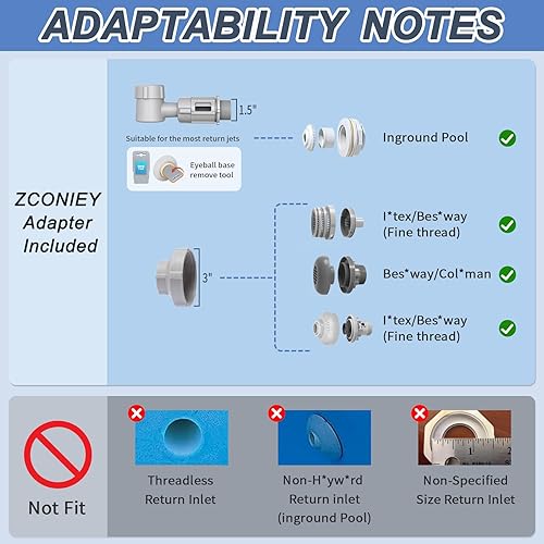 Miniatura 23 de Spray de fuente de cascada para piscina, 2 cabezales de fuente, rociador de agua, temperaturas frescas y cálidas del agua de la piscina, aireador