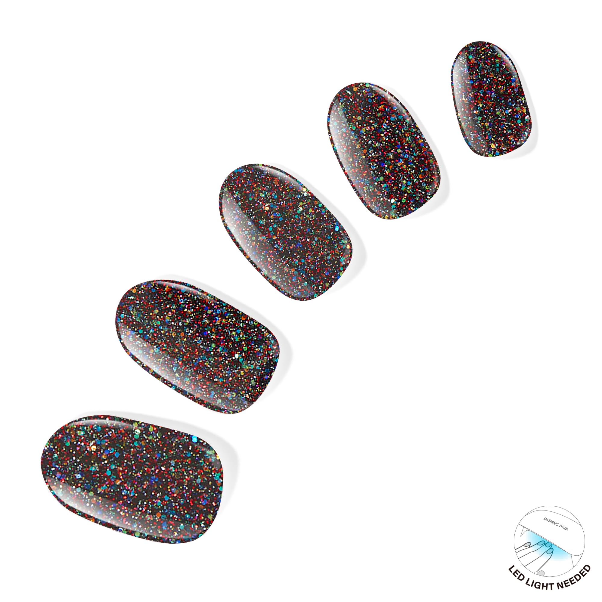 Dashing Diva Glaze Nail Strips - Winter in New York | Works with Any LED Nail Lamp | Long Lasting, Chip Resistant, Gel Nail Strips | 32 Salon Quality Nail Wraps, 2 Prep Pad, 1 Nail File