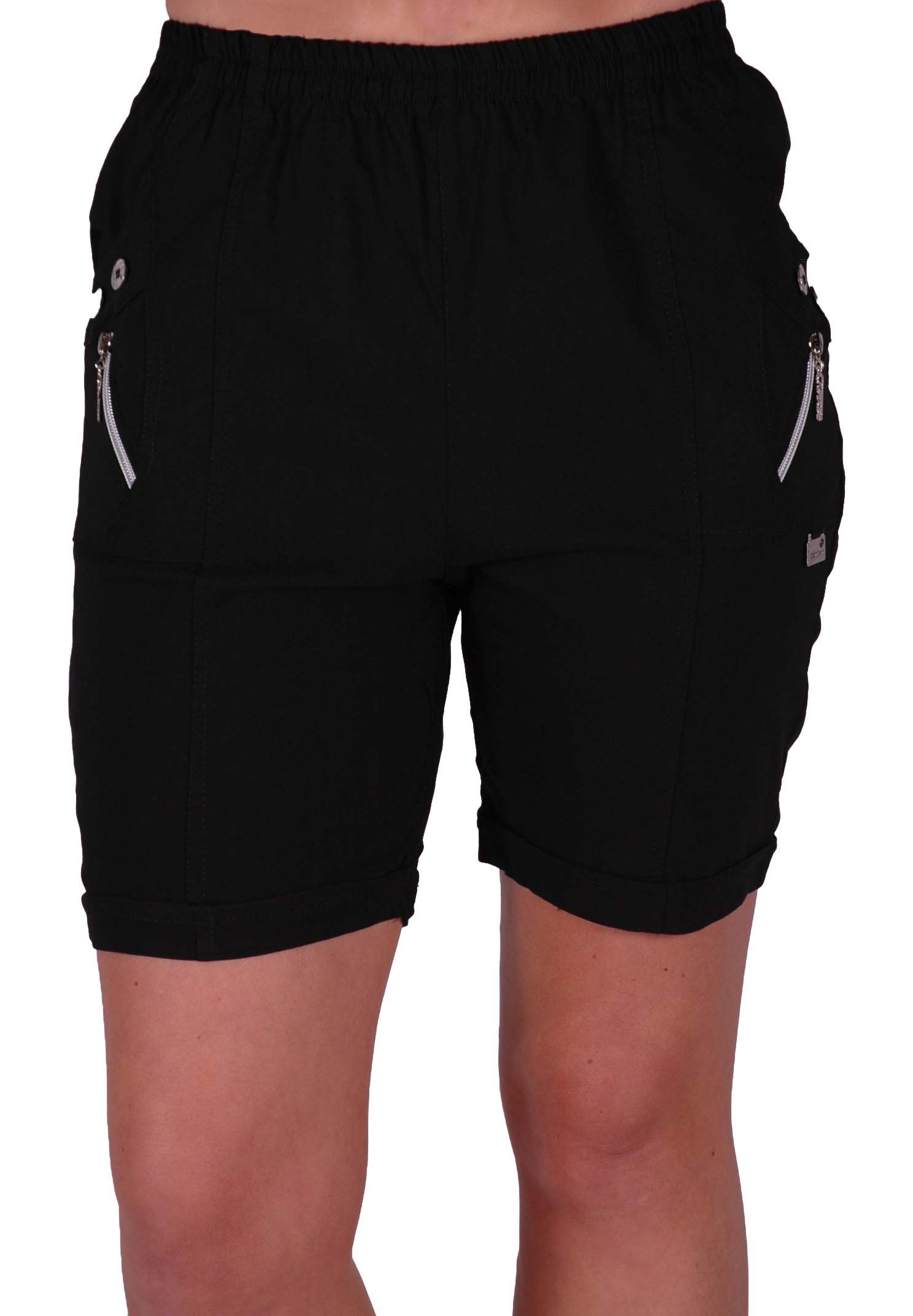Eye Catch Women's New Black Eyecatch - Relaxed Comfort Elasticized Flexi Stretch Shorts Plus Sizes Black Size 14