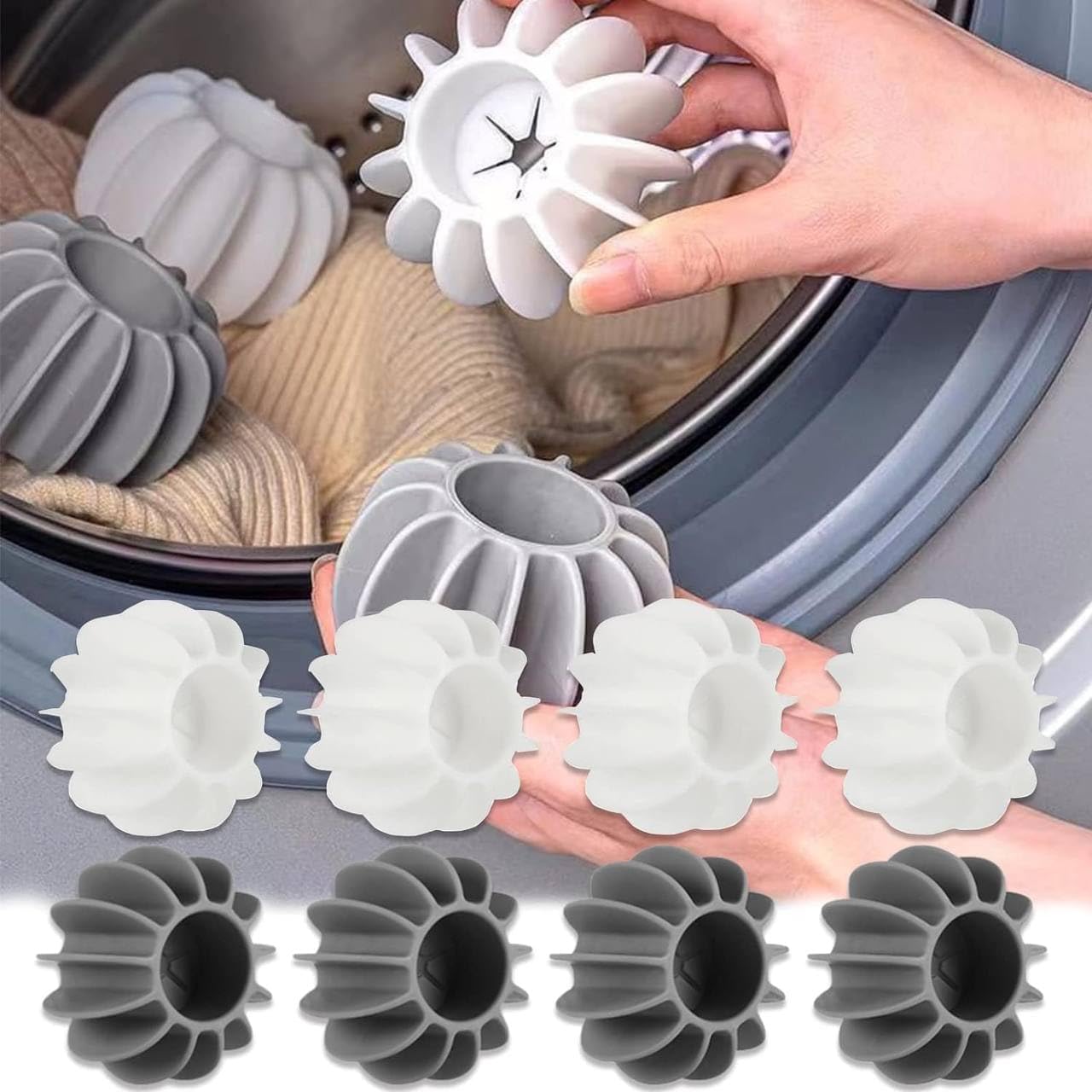 VANSHORA Laundry Balls for Washing Machine Reusable Silicone Anti Tangle Deep Cleaning Wash Balls Eco Friendly Clothes Cleaning Balls Fabric Softener Alternative Laundry Accessories