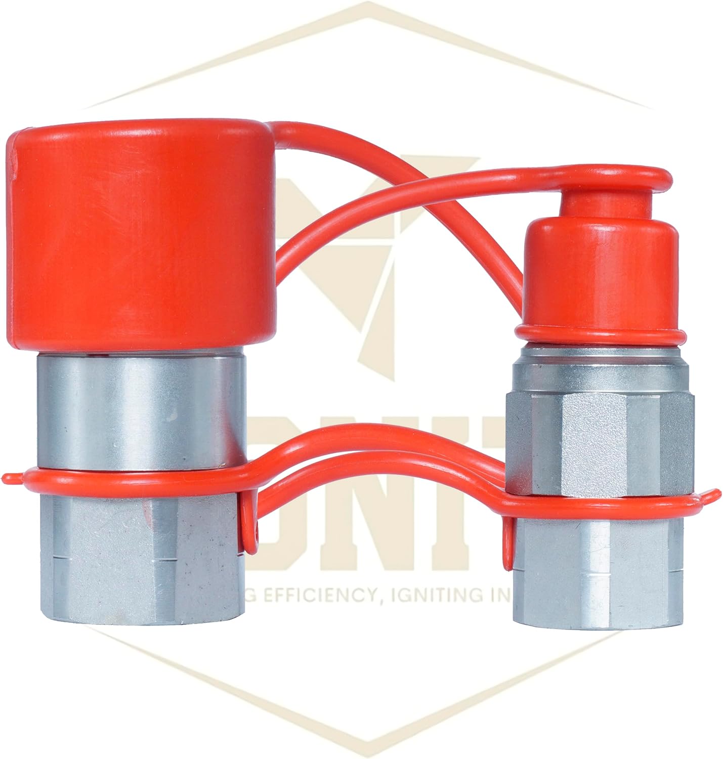 Signite 1/2" Skid Steer Flat Face Hydraulic Coupler Set with Dust Caps, NPT