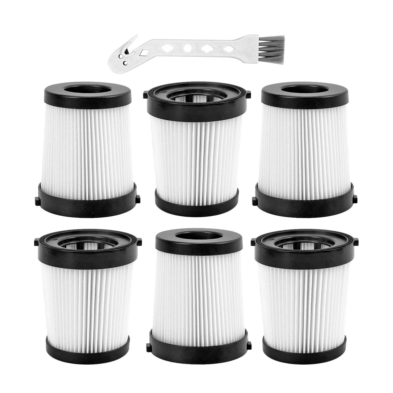 FSV001 Replacement Filter Compatiable with Fabuletta FSV001, FSV101, Girnoor G160 and G165 Afoddon A300 Cordless Stick Vacuum Cleaners Series 6 Pack