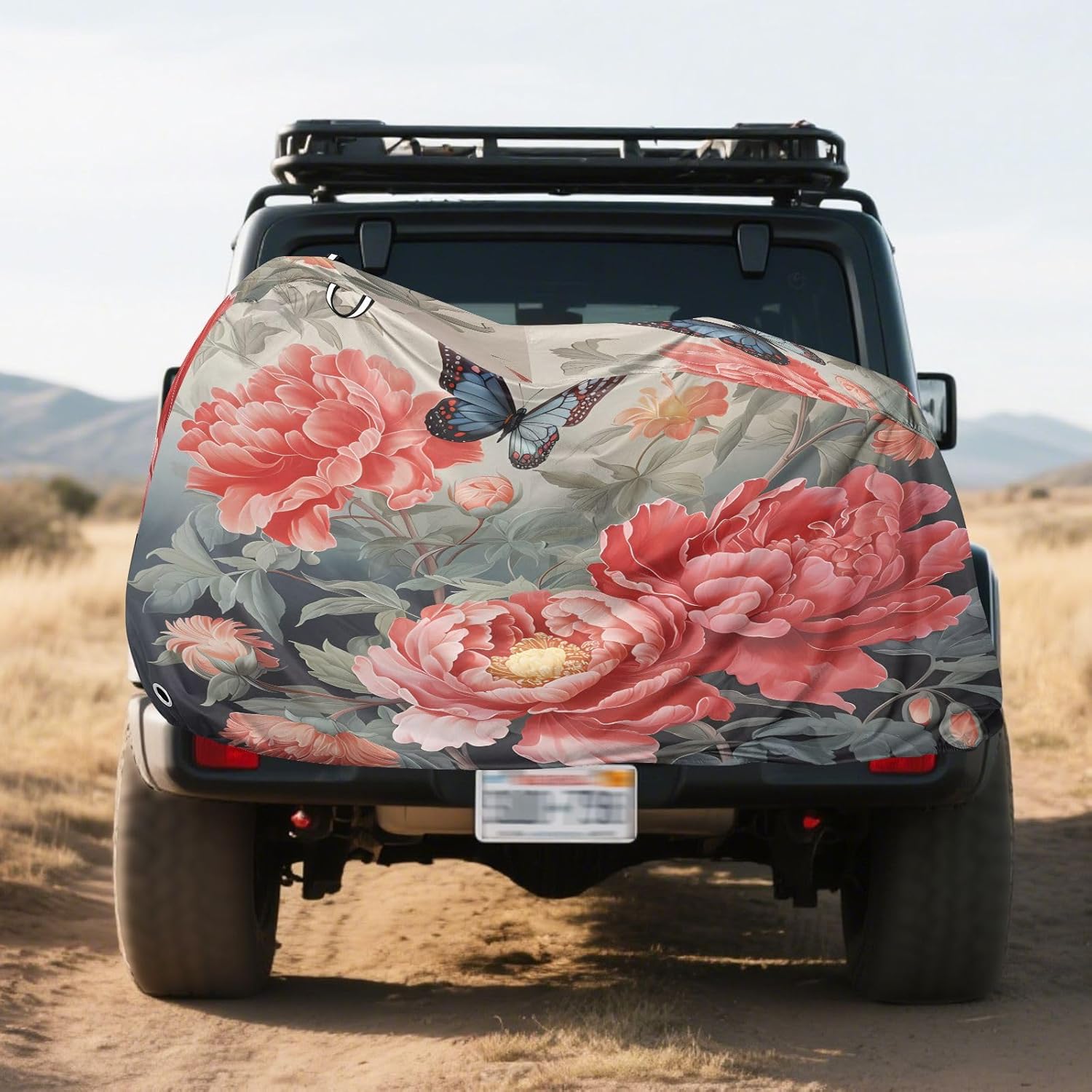ALAZA Butterfly Rose Flower Bike Cover Waterproof Outdoor Ebike Bicycle Covers Tarp Protection for 1/2 Bikes, Sun UV Dust Wind Proof