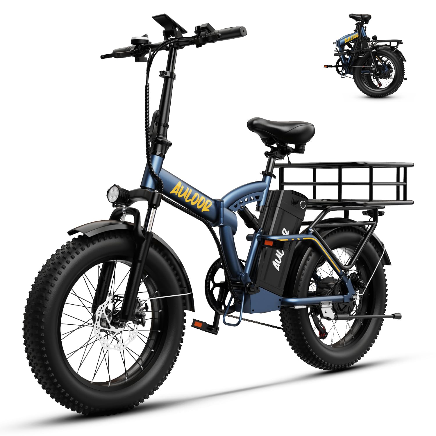 Foldable Electric Bike for Adults with 1500W Peak Motor,20"x4"Fat Tire Ebike for Commuting with 48V 20AH Removable Battery,30MPH Max Speed,80 Miles Max Range