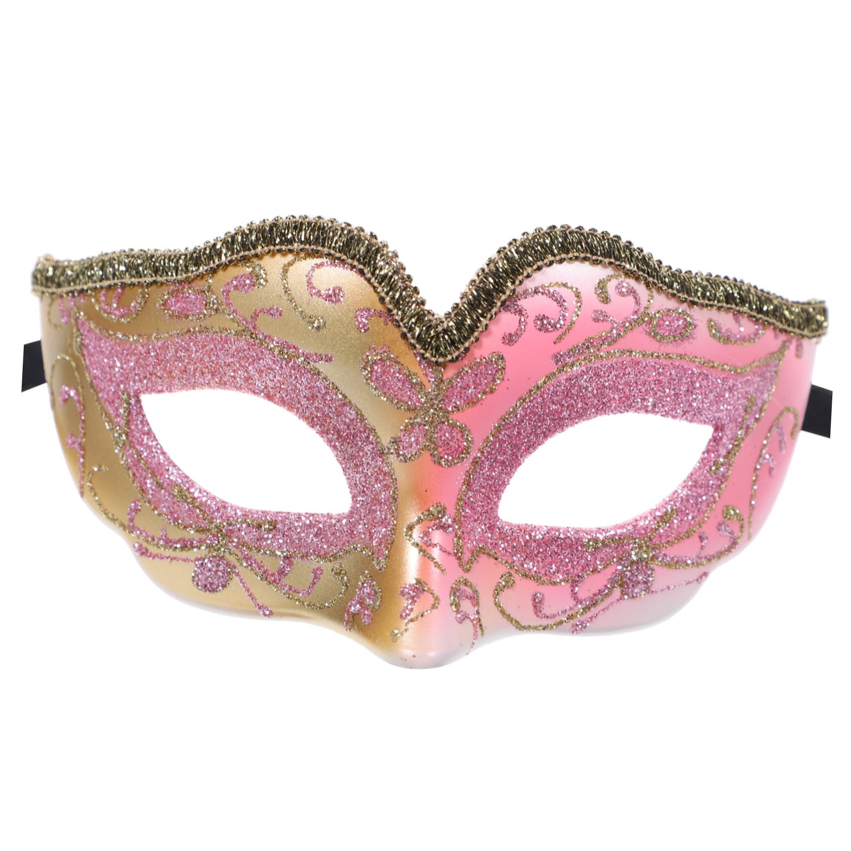 JEWEDECO Face Masks Halloween Masquerade Mask Kids Gold Powder Half Face Plastic