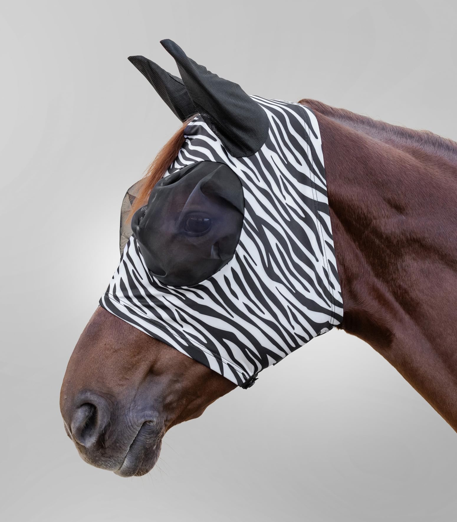 WALDHAUSEN Maschera antimosche Puck Zebra, nero/bianco, WB