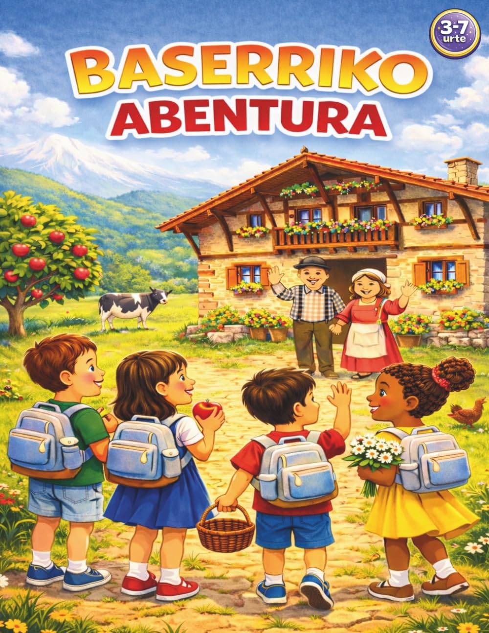 Baserriko Abentura - Aventura en el Baserri: Libro infantil para colorear y aprender en Euskera – Niños 3-7 años – Granja / Baserri (Coloraventura - Libros para Colorear)