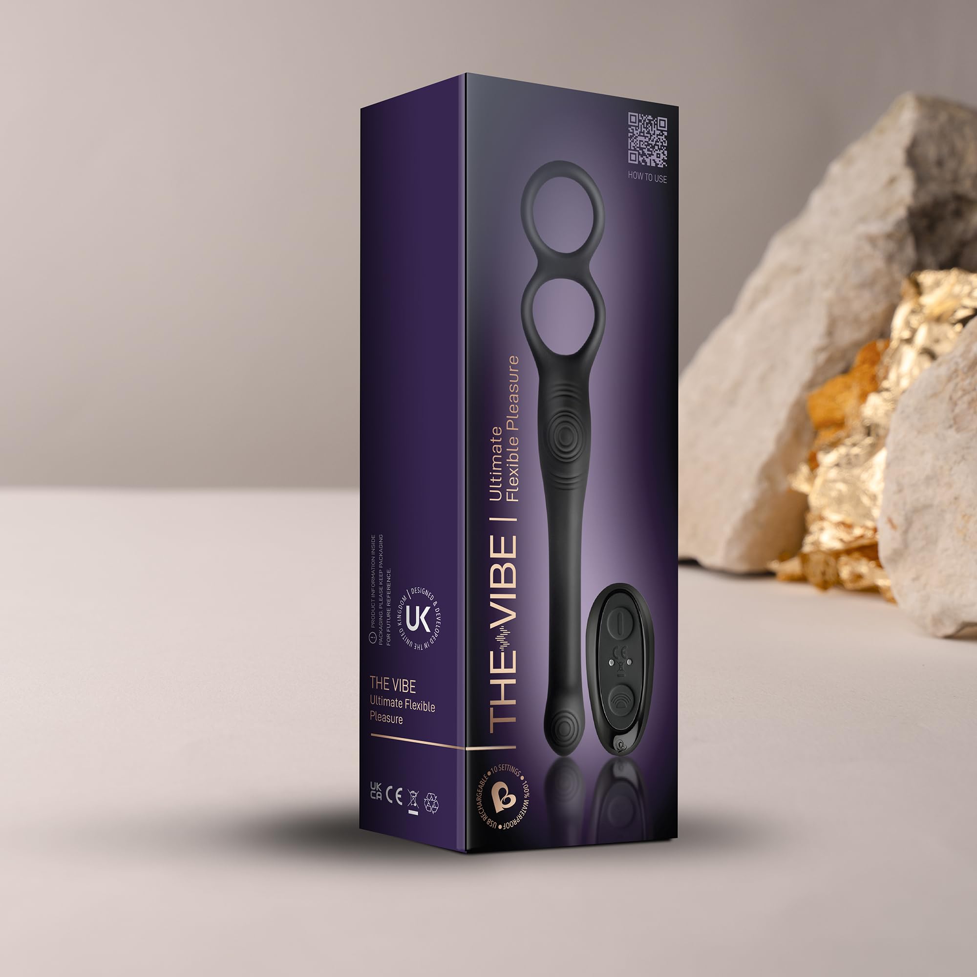 The-Vibe vibratore prostatico con telecomando - Massaggiatore prostatico con anello vibrante per il cazzo - Stimolatore anale con 2 motori potenti e telecomando – Nero