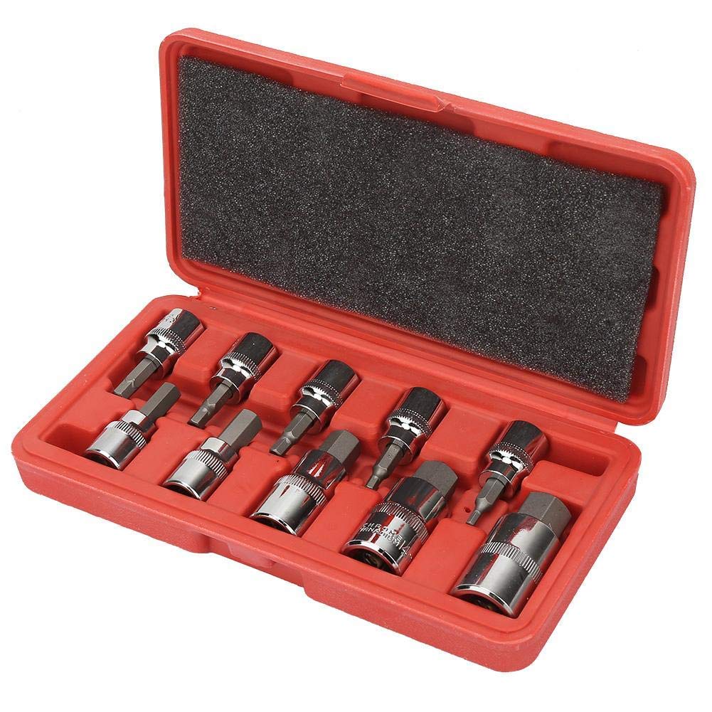 10 szt. Gniazdo sześciokątne, adapter gniazda 3/8" 1/2" 3-17 mm Zestaw wierteł i kluczy nasadowych dla przemysłu budowlanego, przemysłu produkcyjnego, napraw domowych, narzędzi dla przemysłu naprawy