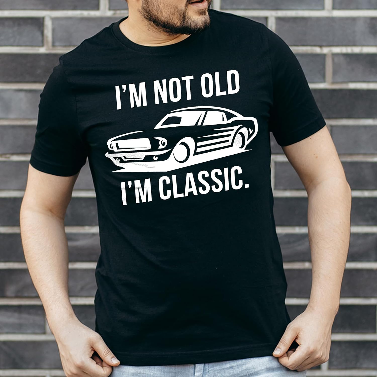 GotPrint I Am Not Old, I Am Classic Funny T-Shirts, Vintage Car Graphic Tee, Shirt for Dad, Fun Graphic Tee