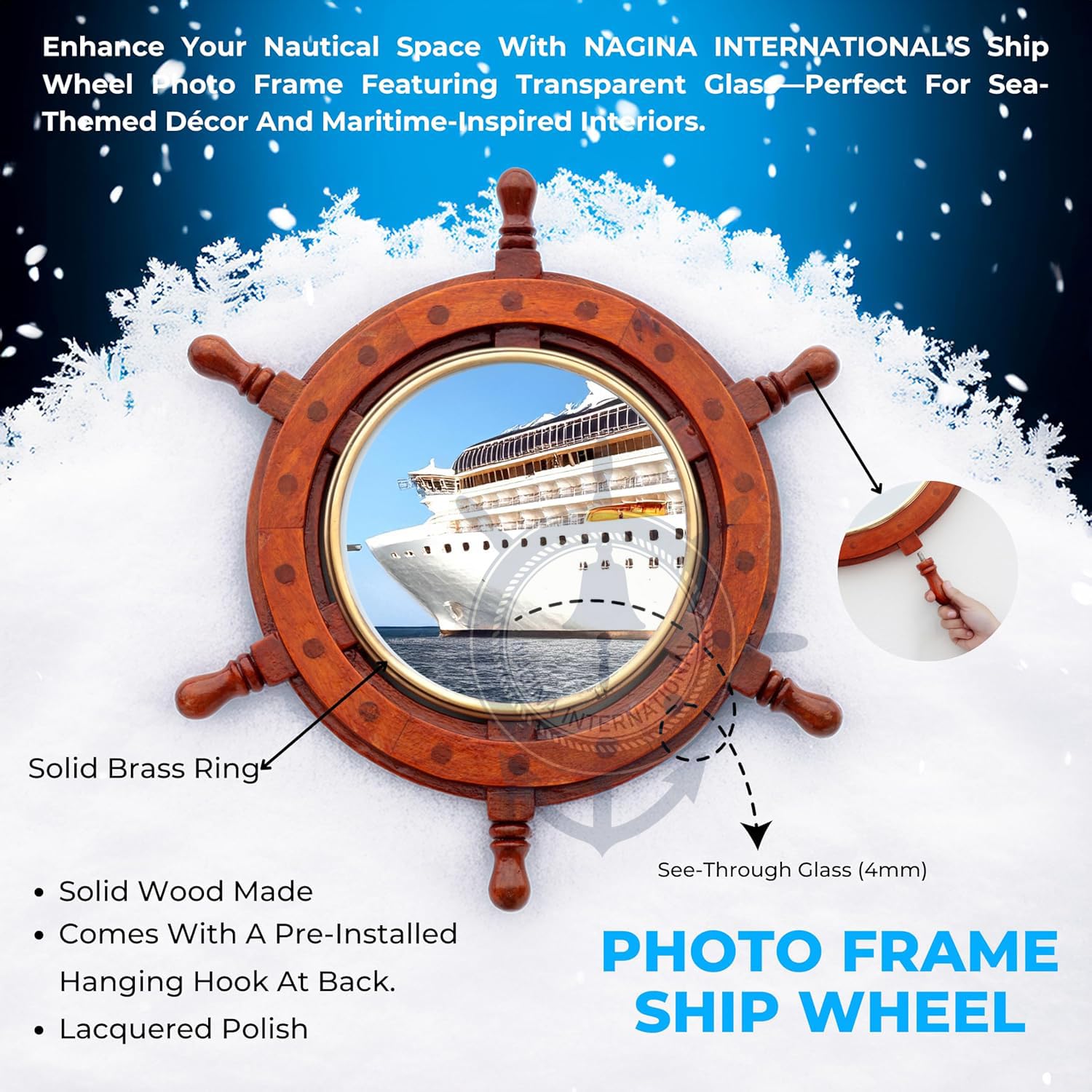 Nagina International 船の舵 18インチ　インテリア Amazon.com: Nagina International Ship Wheel Steering