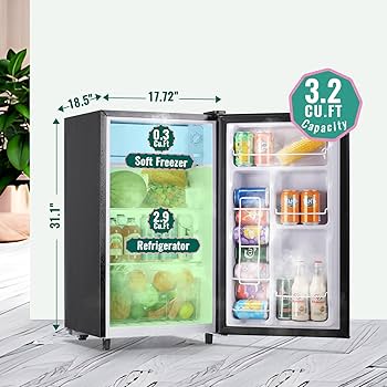 Mini Refrigerator シルバー 2段棚付き s-l1200.jpg