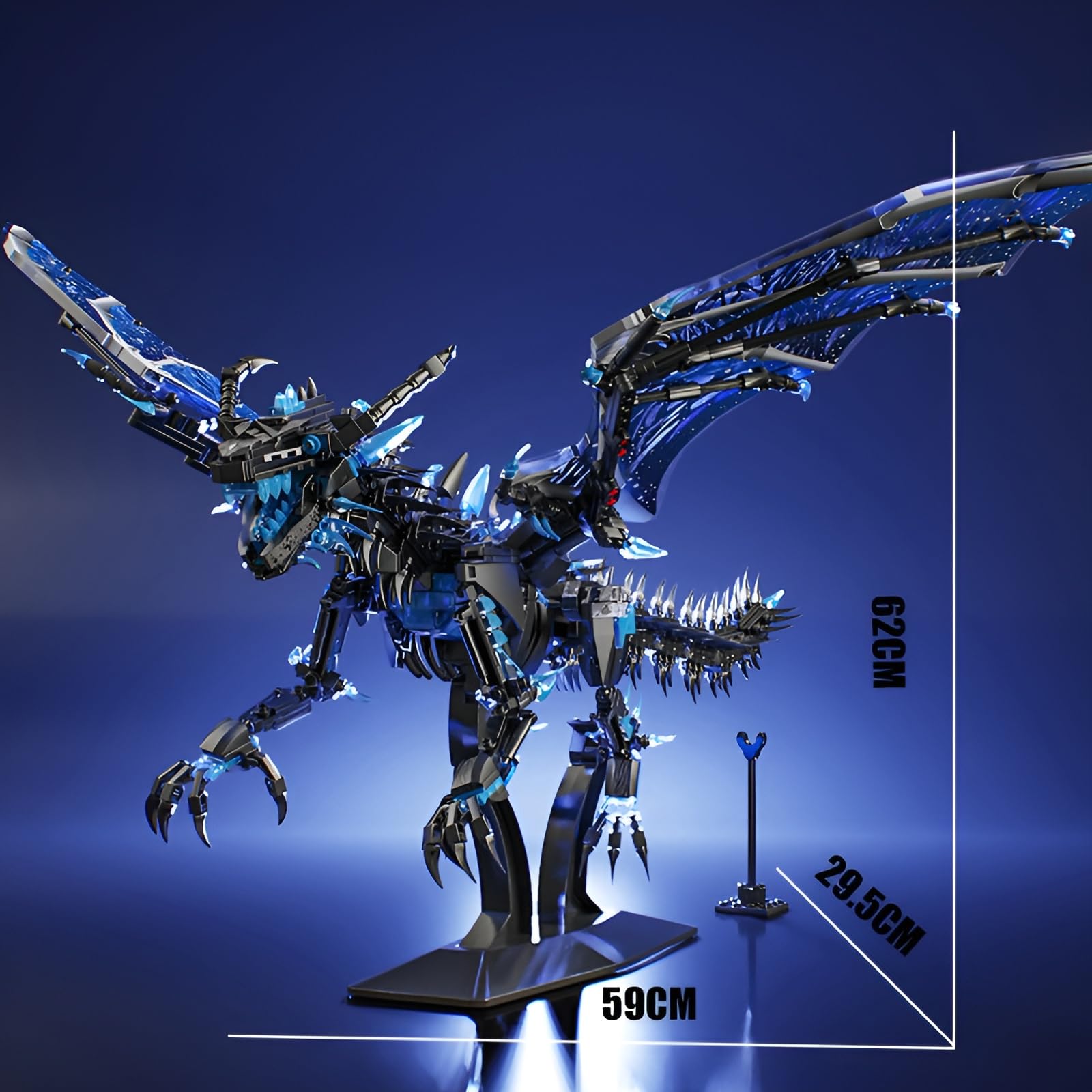 Frost Giant Dragon Building Set, 1607PCS Magic Beastly Model Toys, Cool Animals Model Dragon Building Bricks Kit - Image 4