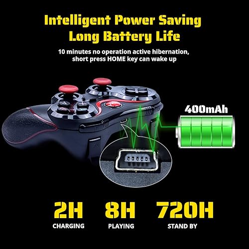 Vista 6 de Yoidesu X3 Gaming Controller for Android for IOS Mobile Phone TV Computer CP VR, Dual Vibration Wired BT Game Remote Gamepad Joystick with Built in