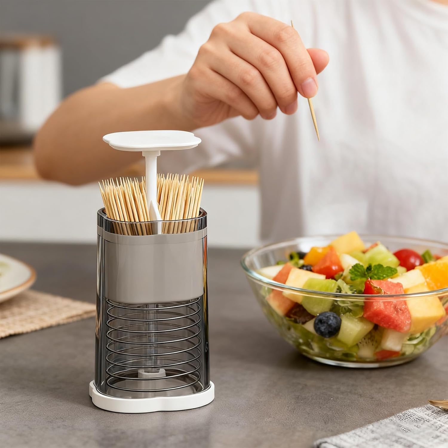 موزع اعواد اسنان متعدد الوظائف، حاوية حامل اعواد ت...