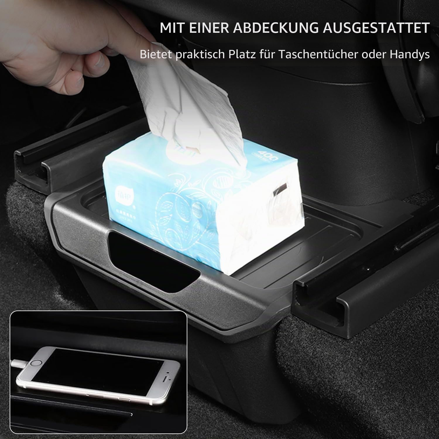 Arcoche Model Y Hinter Center Center Consore Kasten Backseat Beutel Tpe Unter Seat Bin Für Tesla Modell Y Accessories 2026 2025 2024 2023 2022 2021 2020