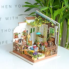 Rolife DIY Miniature House Kit Miller\'s Garden, Tiny House Kit for Adults to Build, Mini House Making Kit with Furnitures, Halloween/Christmas Decorations/Gifts for Family Friends (Miller\'s Garden)