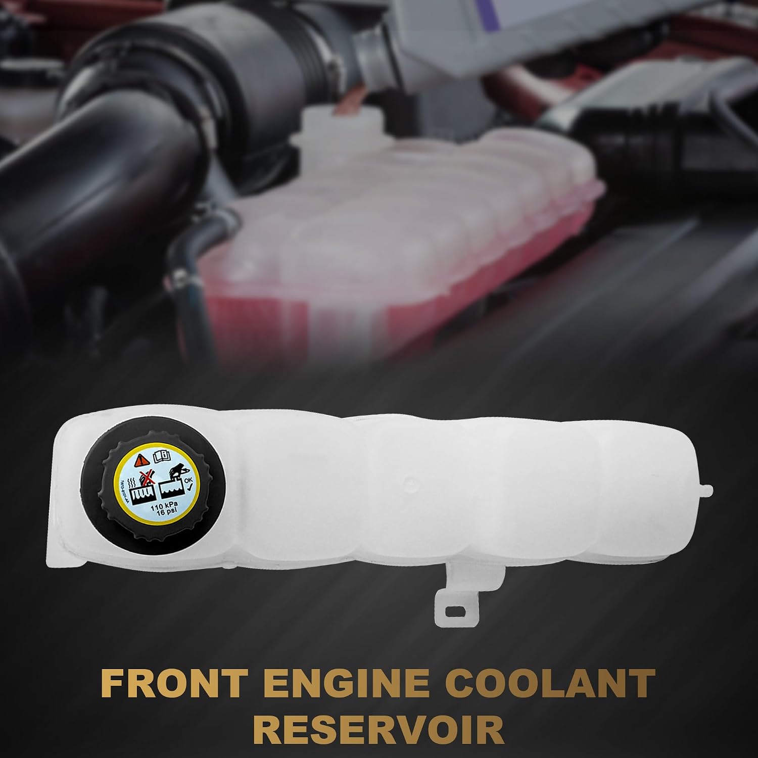 PartsFlow 603-213 Engine Coolant Reservoir Tank Radiator Recovery Overflow Tank W/Cap Compatible With 2000-2005 Ford Excursion/ 1999-2004 Ford F-250 F-350 F-450 F-550 Super Duty/ 1999 F-250 F6DZ8100A