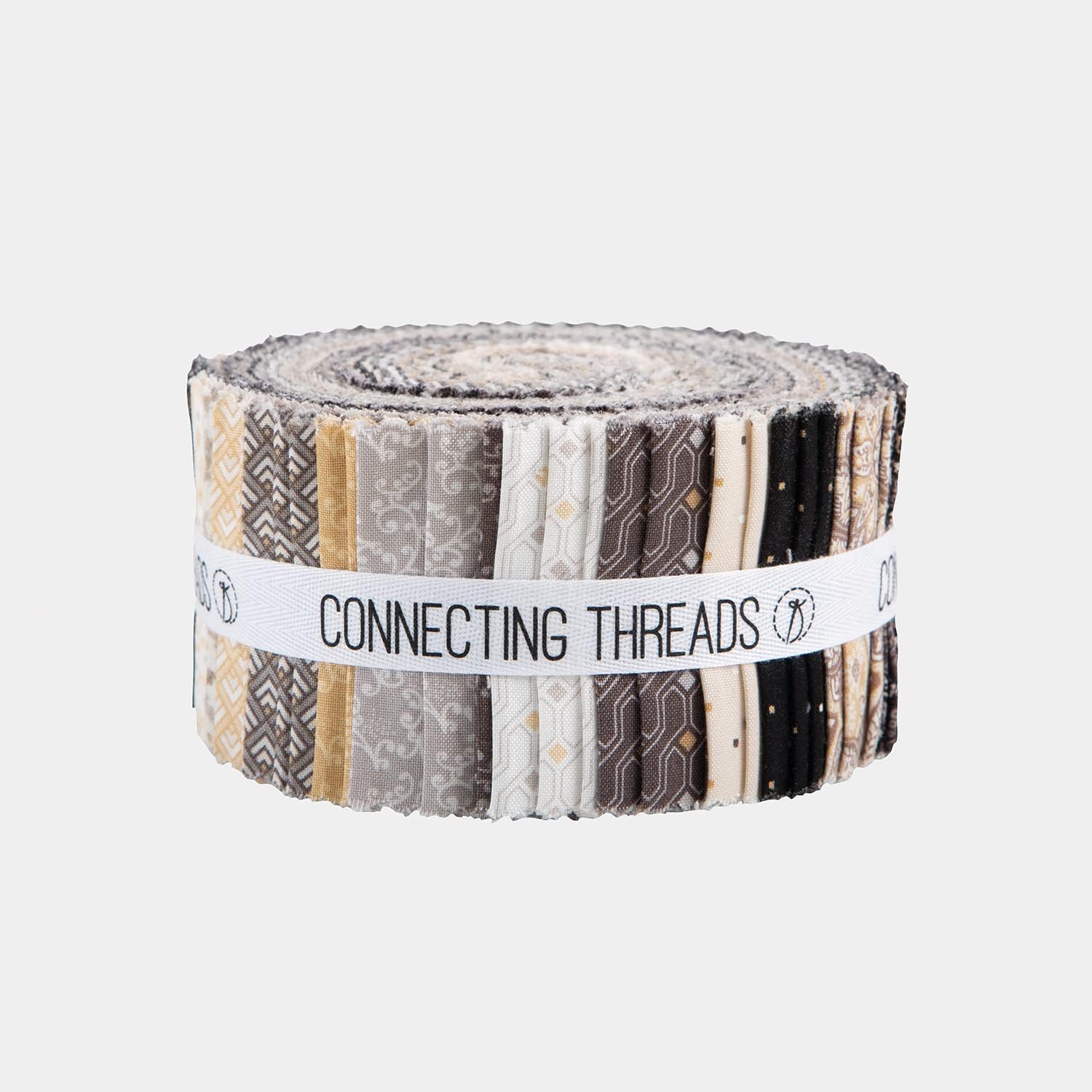 Connecting Threads Print Collection Precut 100% Cotton Quilting Fabric Bundle 2.5" Strips (Elemental Illusions)