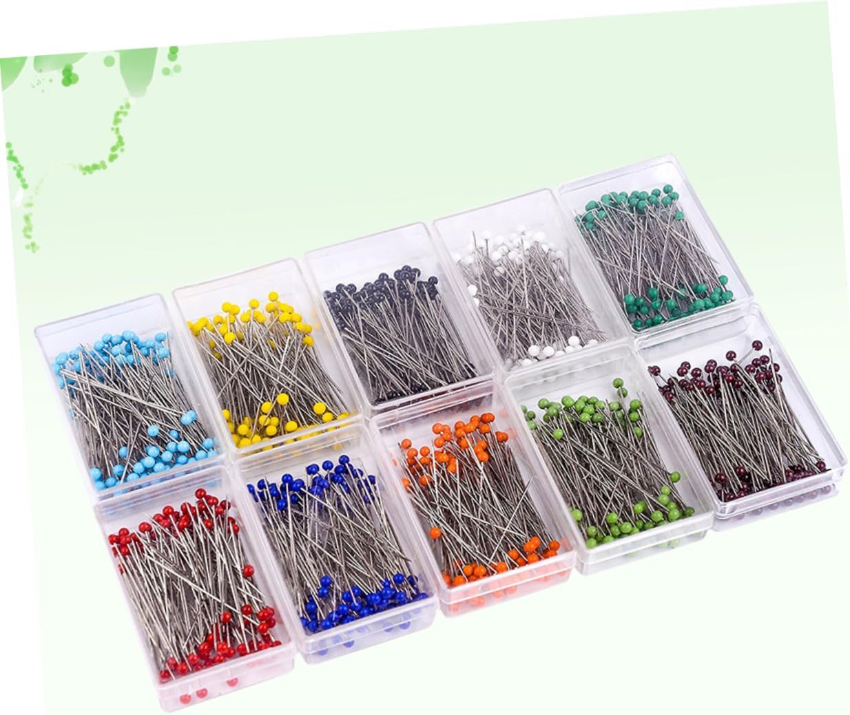 Gadpiparty 1000pcs Colorful Glass Ball Head Pins for Sewing Crafting and Jewelry Making 38mm Large Pearlized Head Pins for DIY Projects and Dressmaking