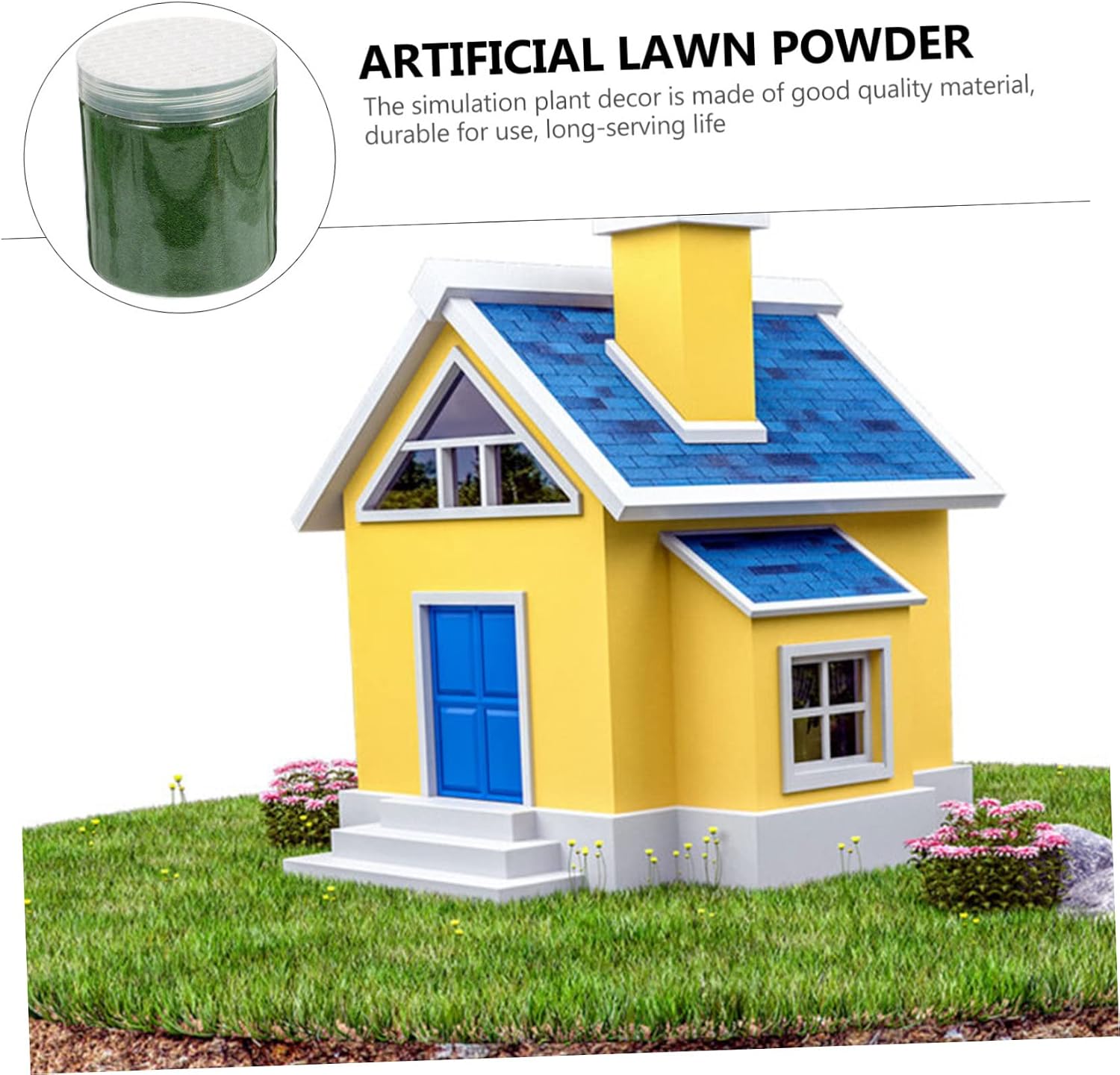 BESPORTBLE 2pcs Nylon Fake Moss Powder for Landscaping Decor Realistic Simulation Lawn Powder for Miniatures Easy Maintenance for and Craft Projects