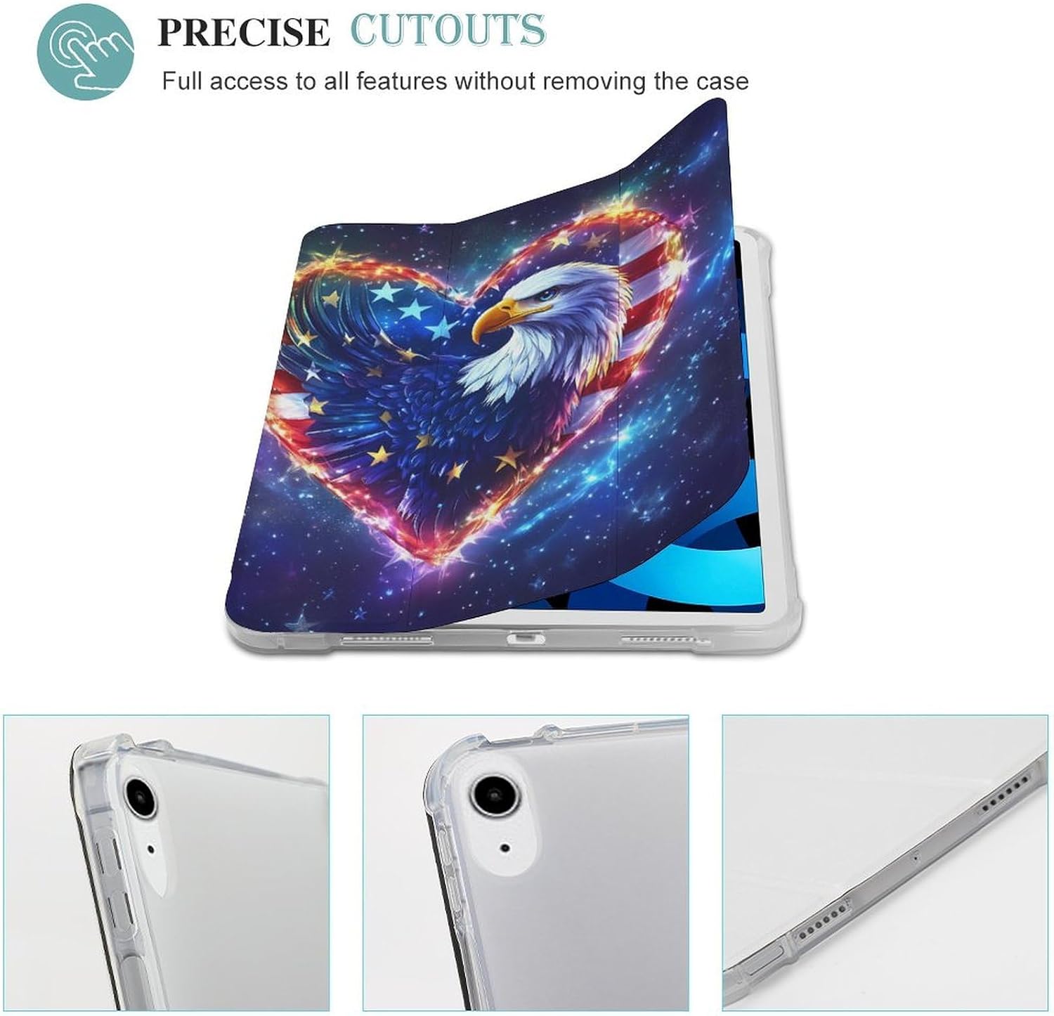 Eagle1 U.S. Flag Heart for IPad Pro/Air/2020/2021 Case image 3
