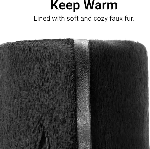 Miniatura 4 de DREAM PAIRS Botas de cuña ocultas hasta la rodilla para mujer, con forro de piel sintética, con cremallera lateral, botas de hebilla alta hasta