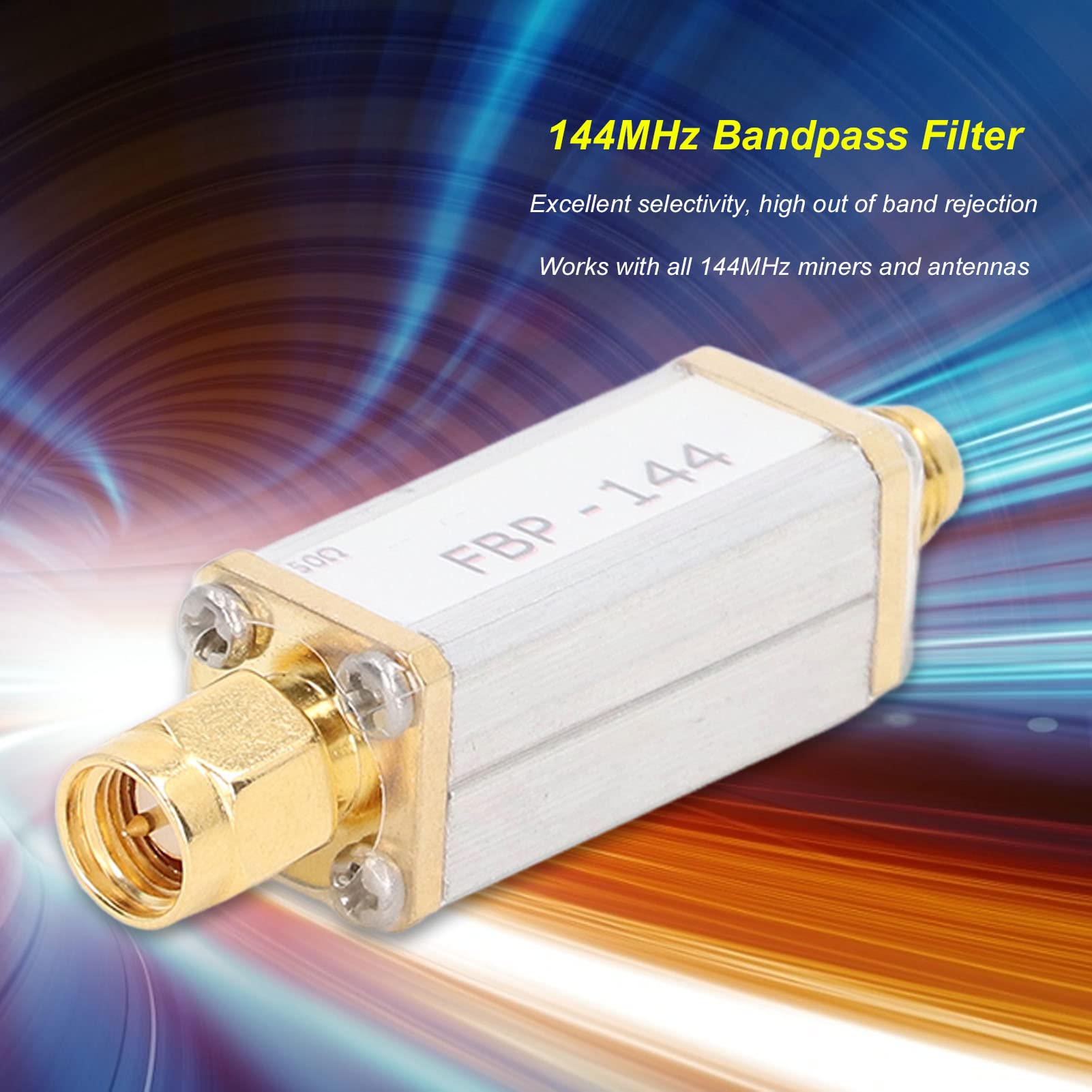 144 MHz 2 Meter Bandpassfilter, Bandpassfilter aus Aluminiumlegierung Mit SMA-Schnittstelle 50 Ohm Für Amateurfunker, Sender Und HF-Enthusiasten