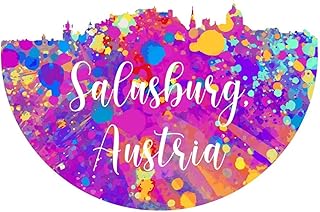 Vinyl Wall Quotes Stickers Austria Salusburg DIY Wall Art Murals Wall Decoration State Shaped State Map Wall Decals for Kids Room Kitchen Sofa Notebook 22in