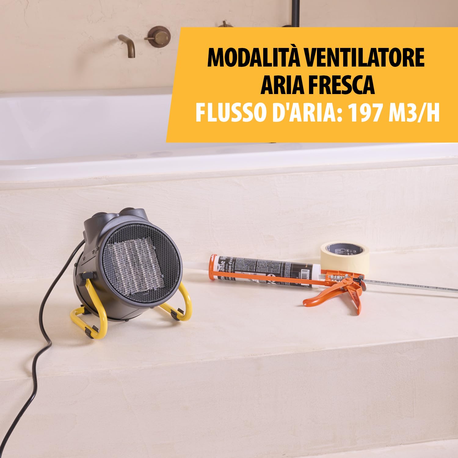 Tristar Termoventilatore Ceramica KA-5060, 2000 watt, PTC ceramica, Nero