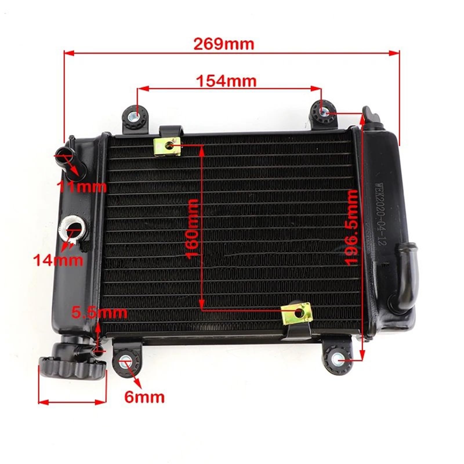 Para Quad 4x4 ATV UTV Dirt Bike 150cc 200cc 250cc motocicleta refrigerador radiador agua refrigeración Accesorios para tanque Radiadores del motor,Cooler Kit