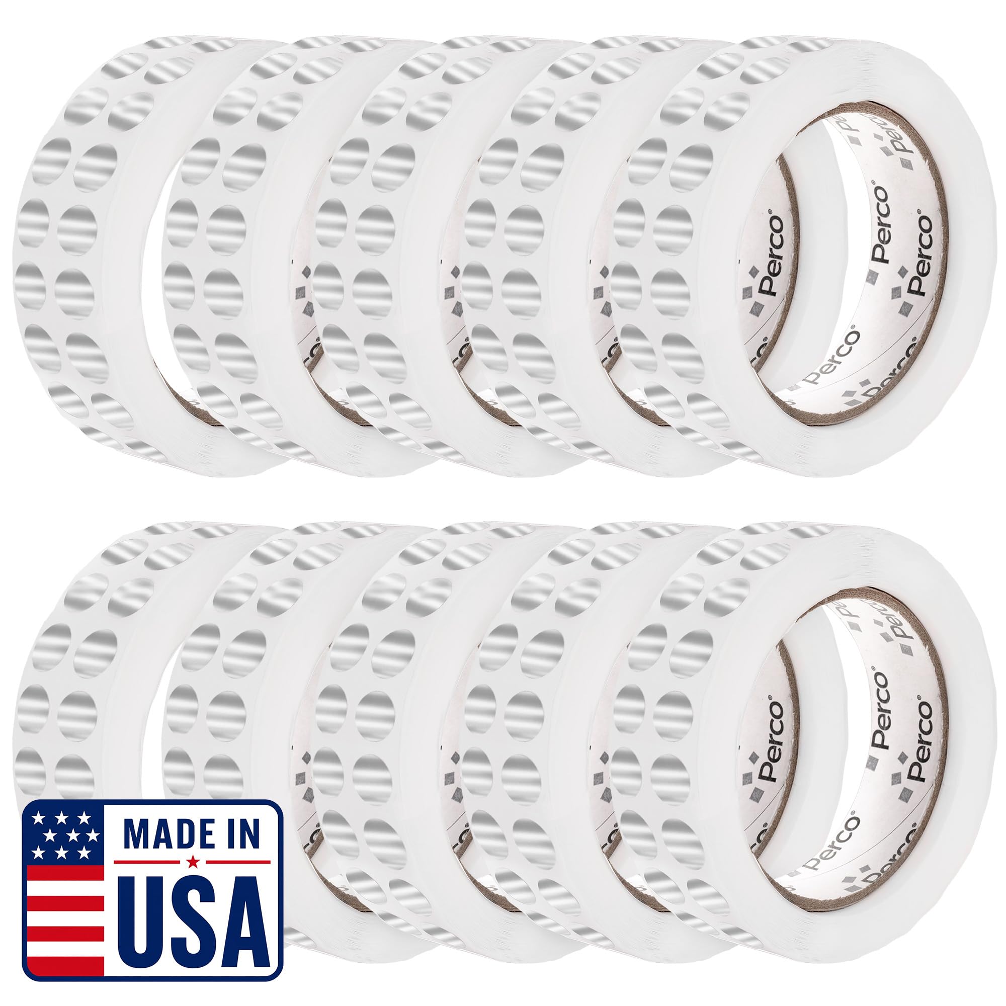 Perco Metallic Silver Perforated Round Circle Dot Sticker 1/2-Inch Labels — 10 Rolls, 30,000 Stickers — Packaging, Labeling for Asset Tags, Equipment ID &amp; Modern Coding, Strong Adhesive — Made in USA