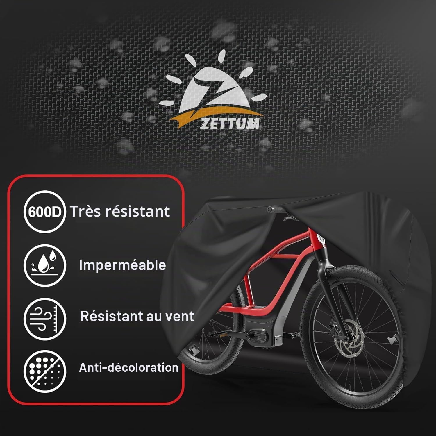Housse de vélo imperméable 600D pour 2 vélos électriques, VTT, route – Zettum