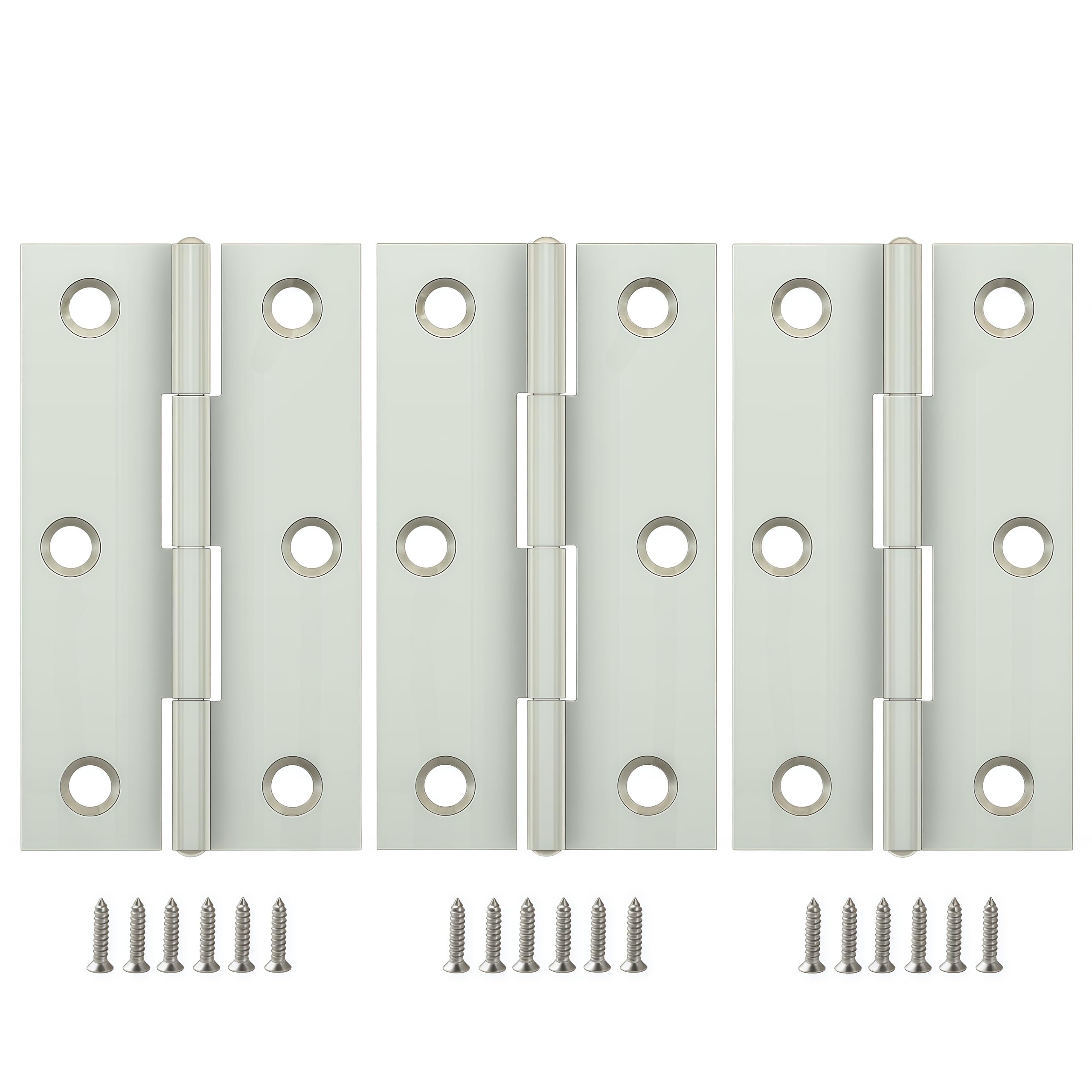 Vbnexyr Regular Hinge 3 Pack Of Stainless Steel Folding Hinges For Cabinets Casement Hinges And Door/Window Hardware With Screws 66 * 37 * 1.0Mm Steel Core