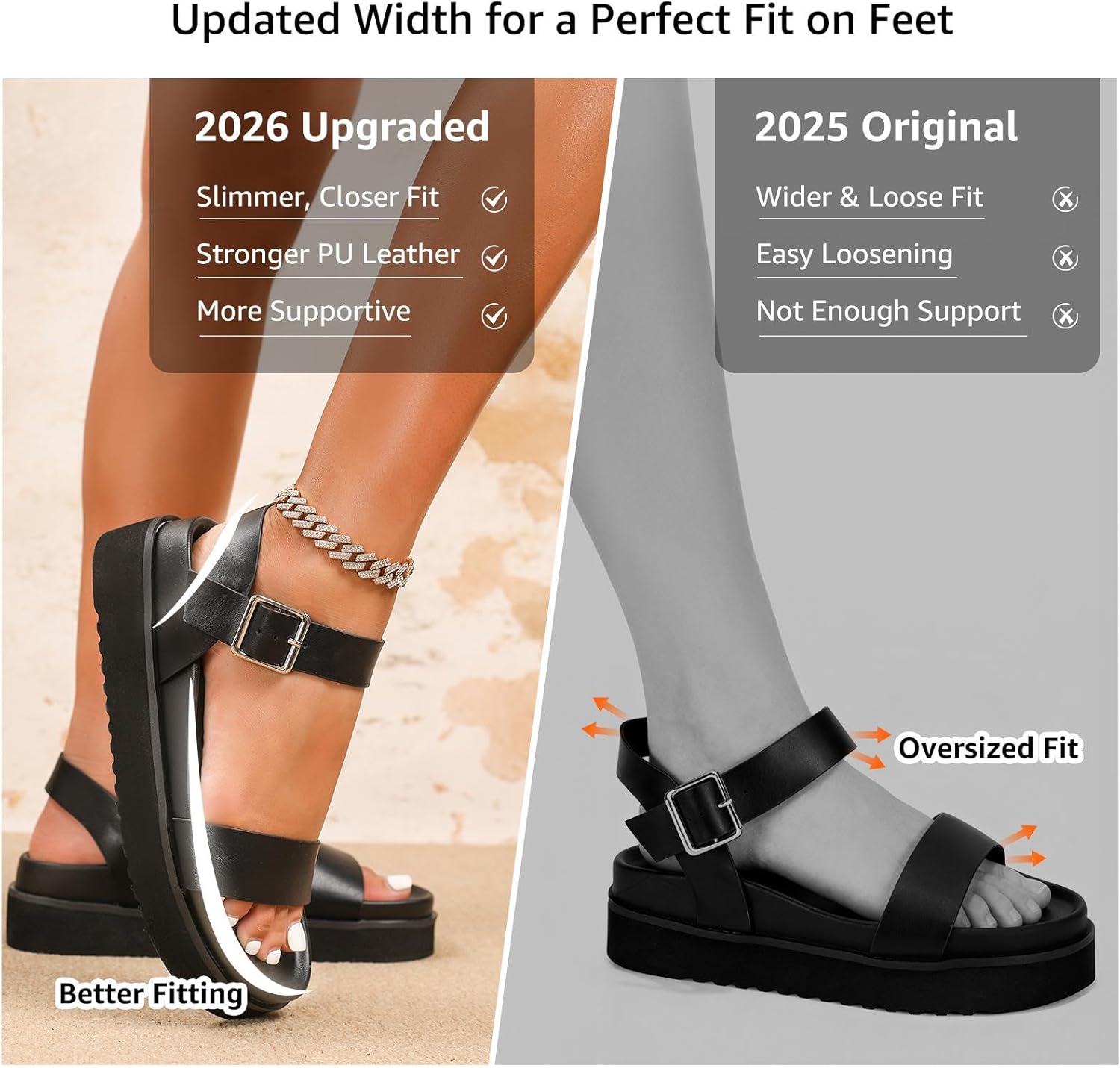 Yavero Womens Platform Sandals Open Toe Summer Sandals Low Wedge Sandals - Image 6