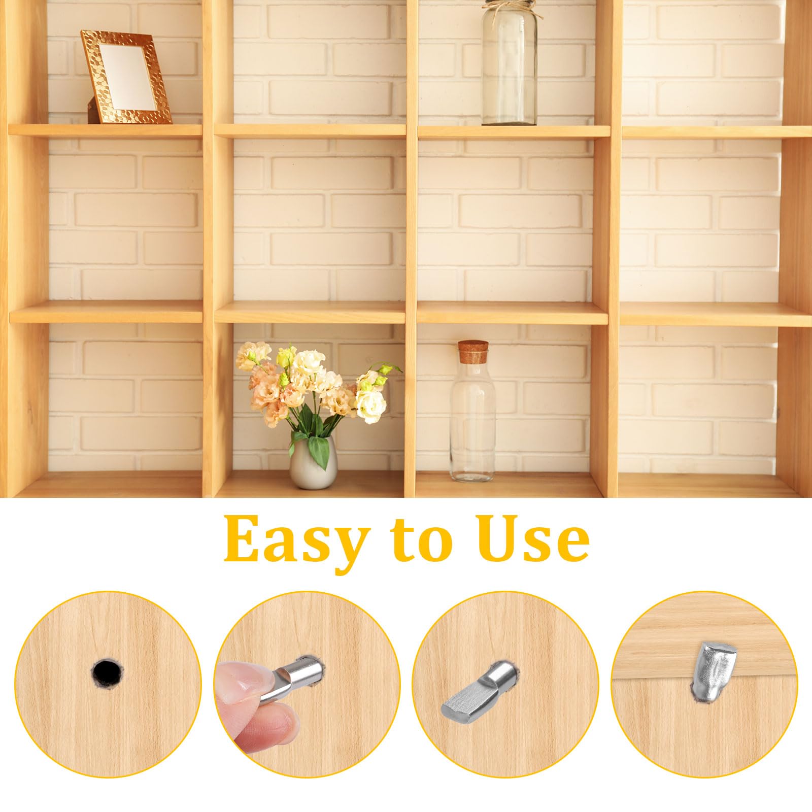 124 Pcs Shelf Pegs Kit, 5 Styles Nickel Shelf pins, Shelf Support Pegs — Amazon image 6