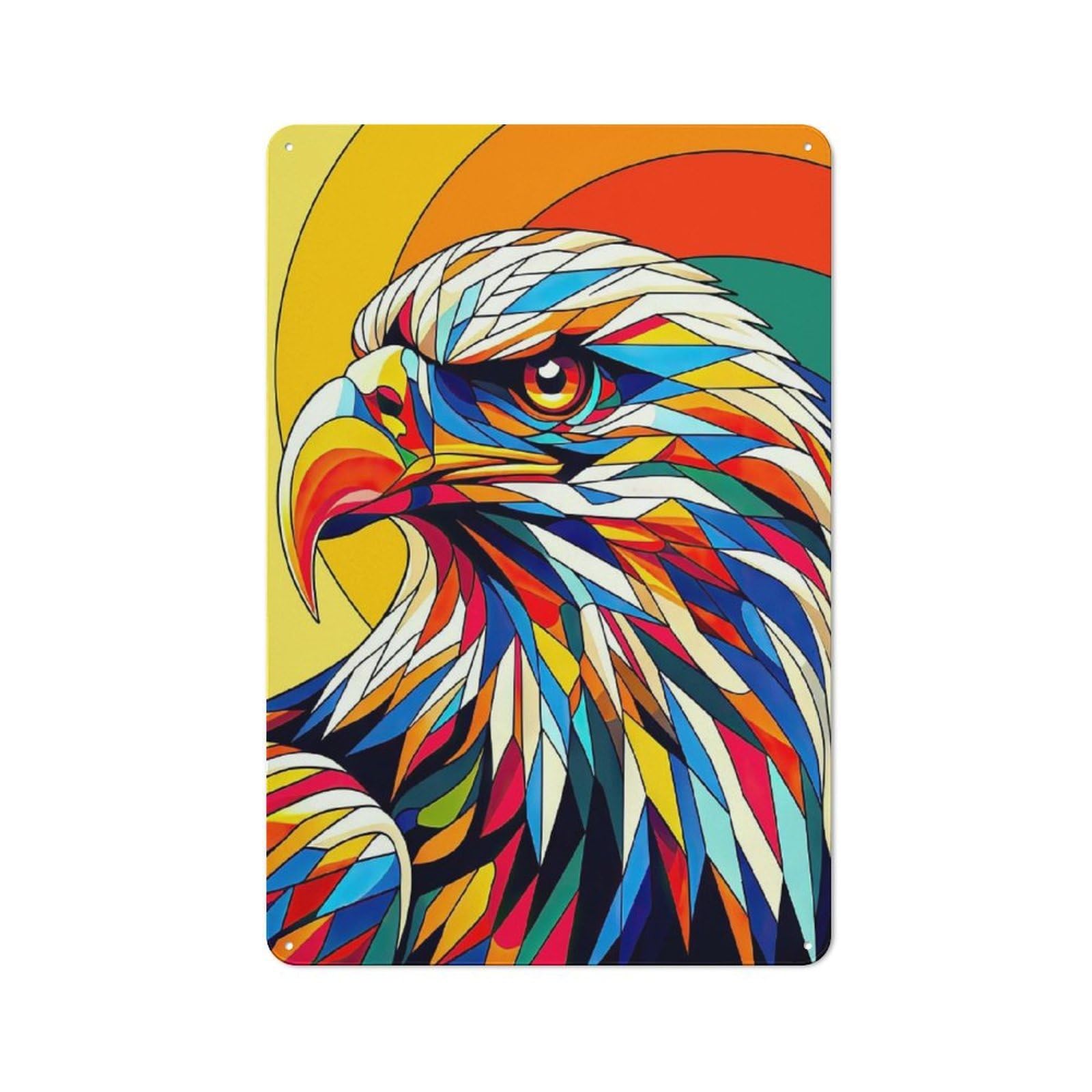 Junmoney Eagle Wpap Colorful Retro Metal Sign 30X20cm For Hobby Room Or Studio, Autumn Wall Decor For Creative Interior Collectors