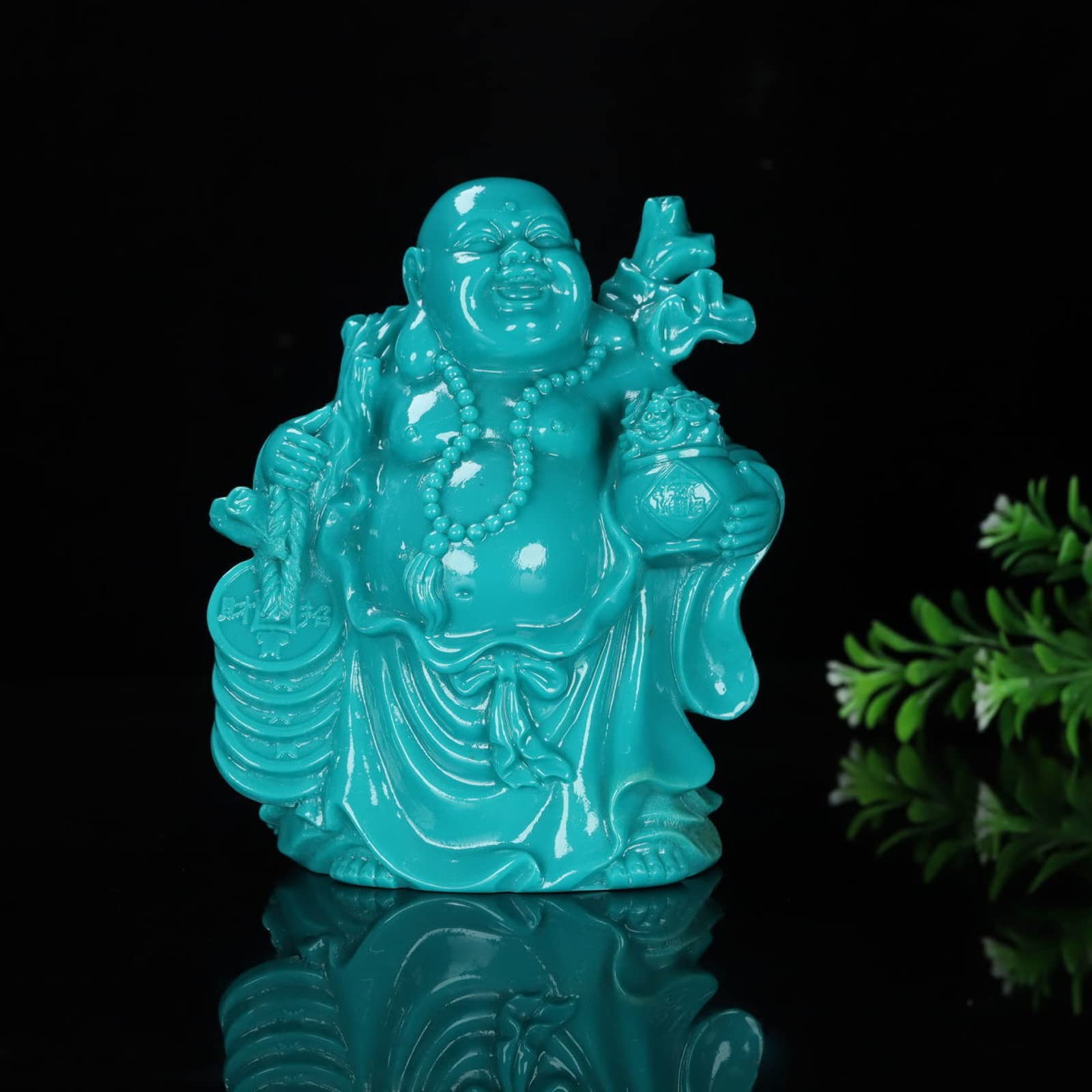 Amazon.co.jp: 仏像 七福神 布袋 様 天然ターコイズ （トルコ石）布袋