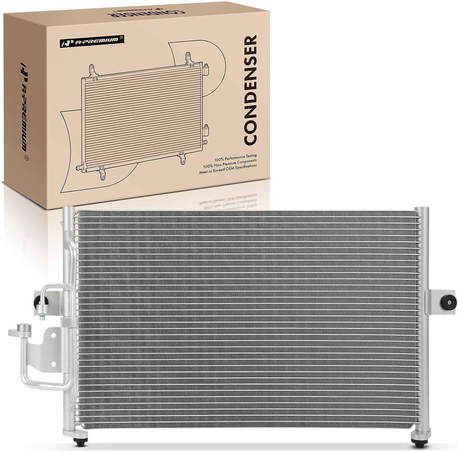 A-Premium Air Conditioning A/C Condenser Compatible with Hyundai Tiburon 1997 1998 1999 2000 2001